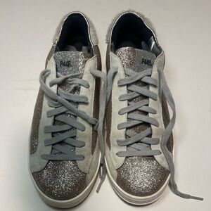 P448 Glitter Silver and Gray Sneakers